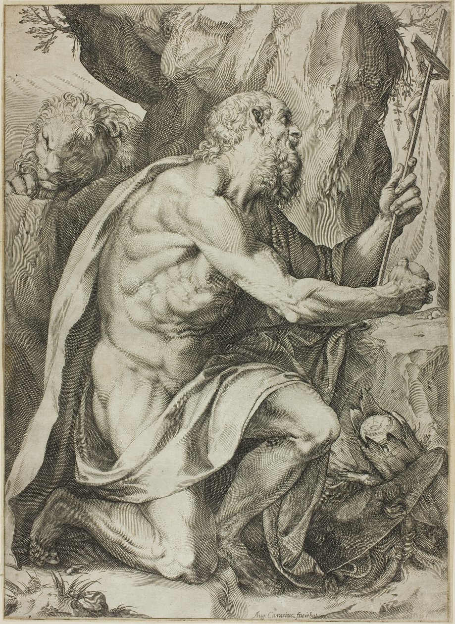 Szent Jeromos a bűnbánatban alkotó: Agostino Carracci