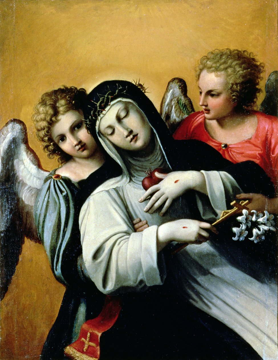 Szent Katalin extázisa (olaj, vászon) alkotó: Agostino Carracci