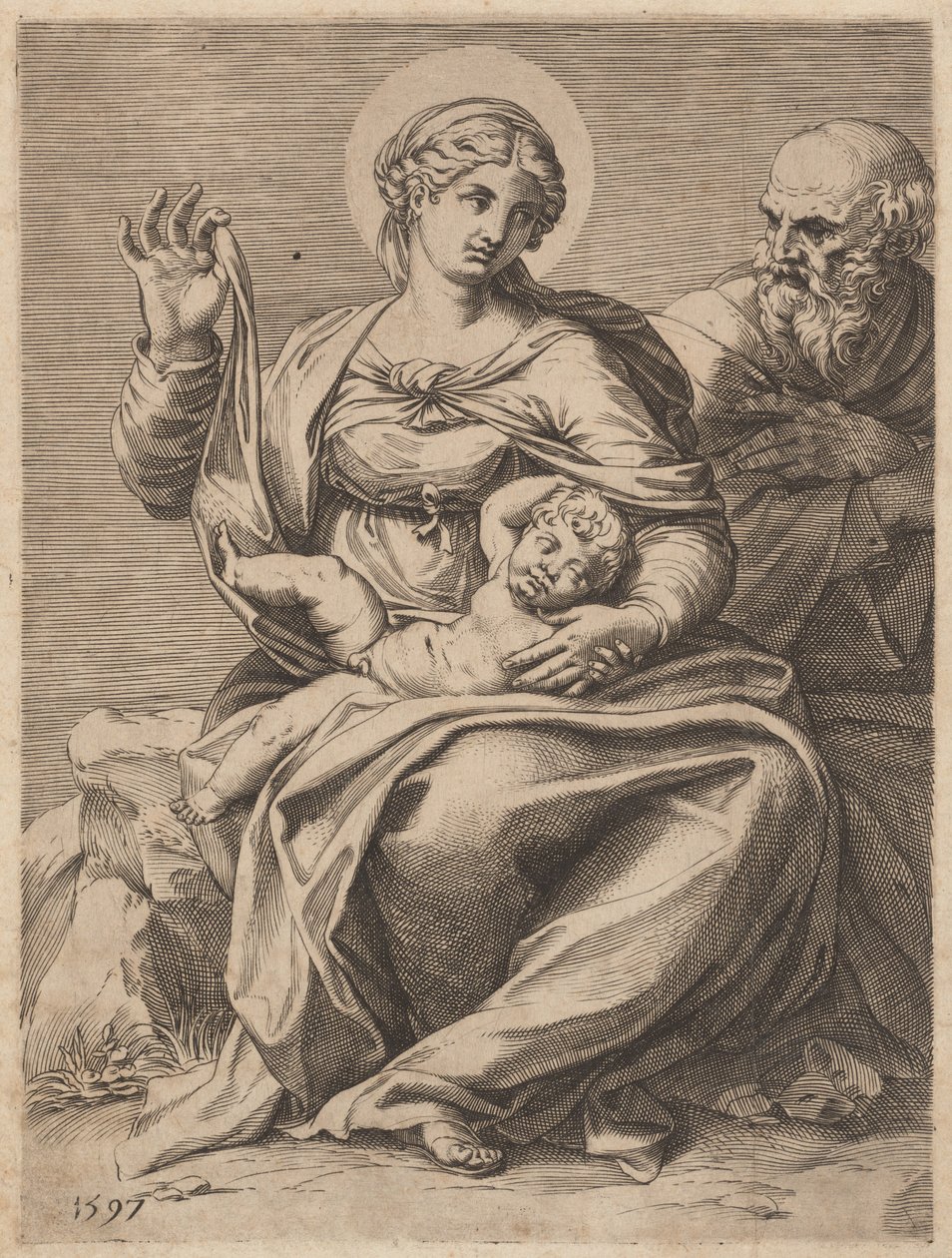 A Szent Család alkotó: Agostino Carracci