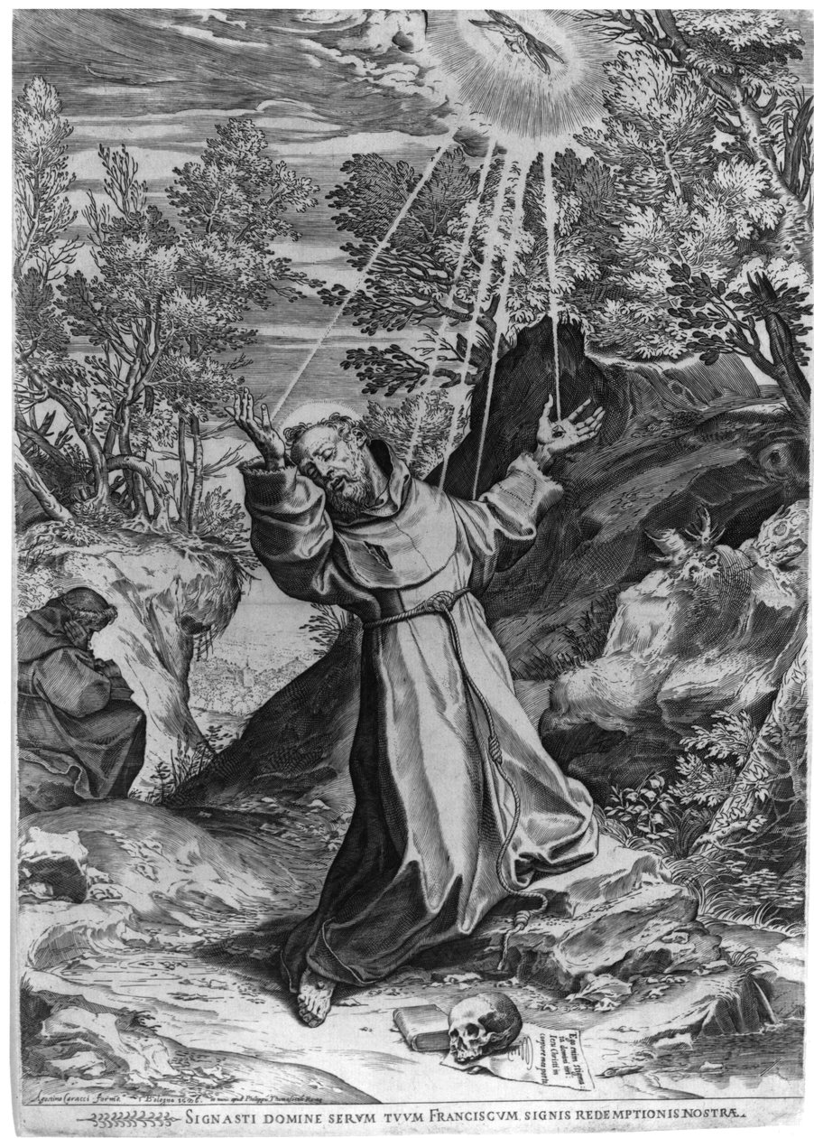 Szent Ferenc megbélyegzése alkotó: Agostino Carracci