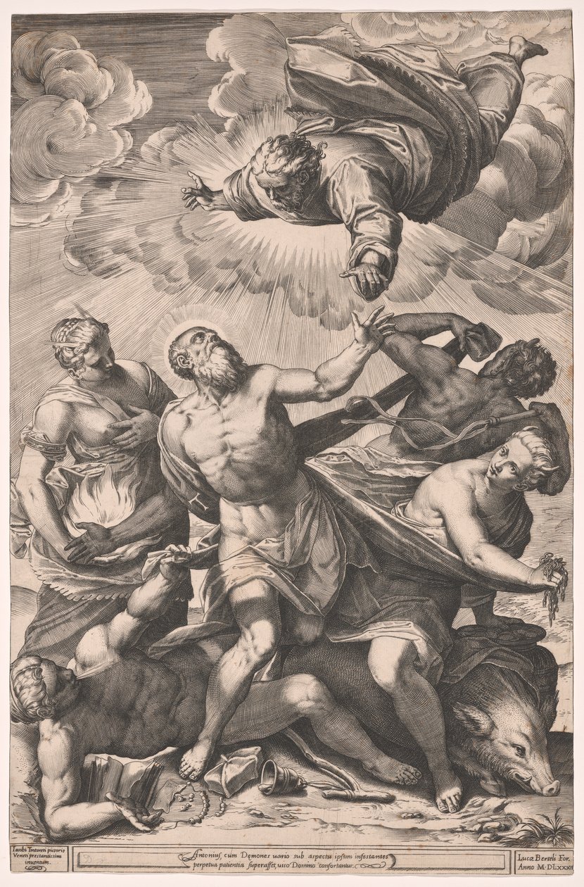 Szent Antal megkísértése alkotó: Agostino Carracci
