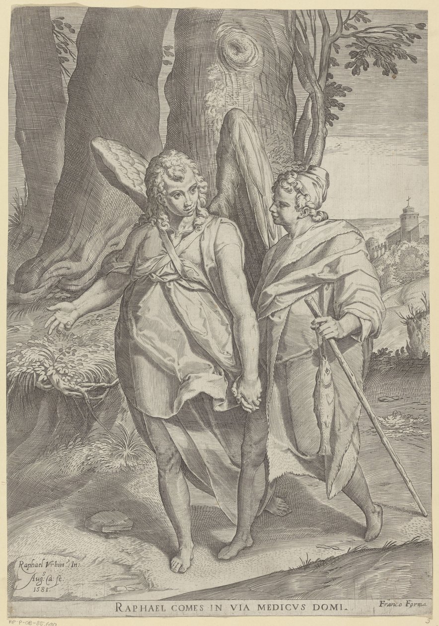 Tóbiás az Engelben alkotó: Agostino Carracci