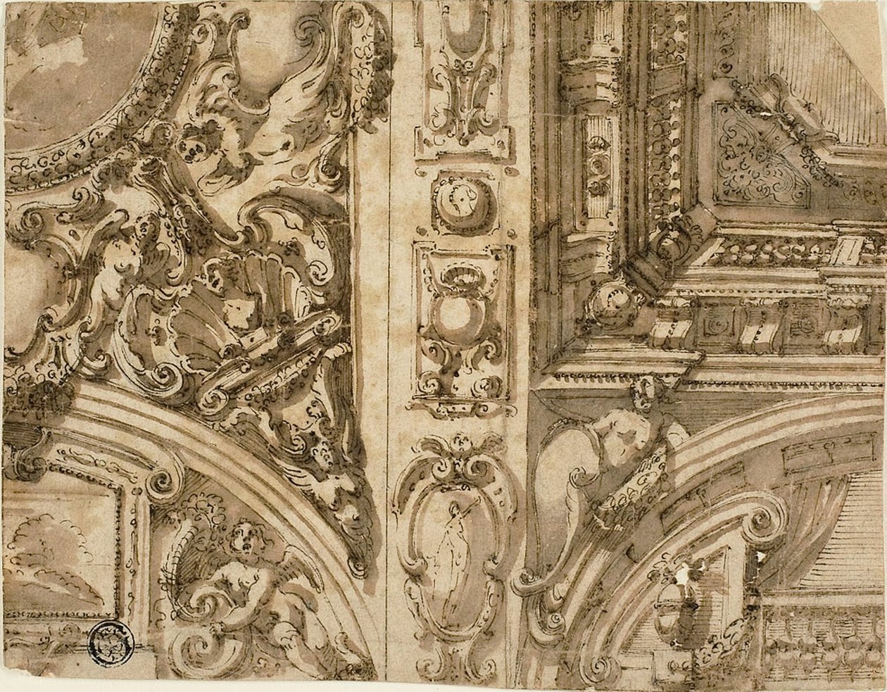 Illuzionisztikus mennyezeti dekoráció alkotó: Agostino Mitelli