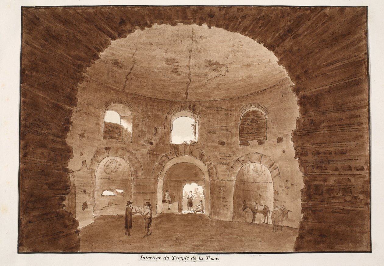 A Köhögés templomának belseje, 1833 (barna mosású rézkarc) alkotó: Agostino Tofanelli