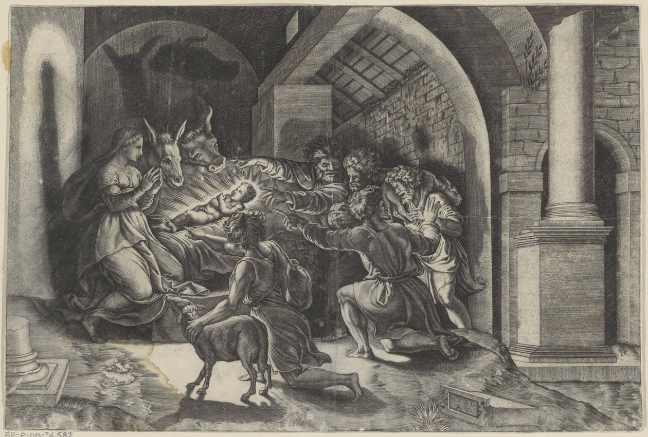A Pásztorok imádata alkotó: Agostino Veneziano