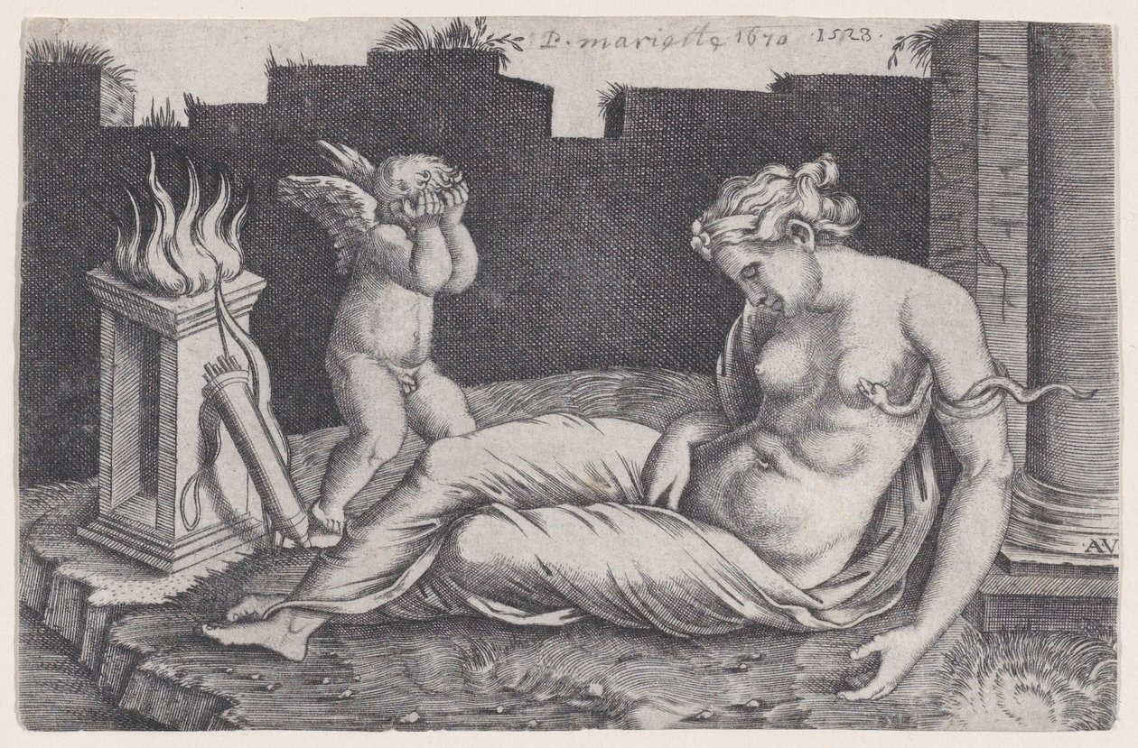 Kleopátra, 1528-ban. alkotó: Agostino Veneziano