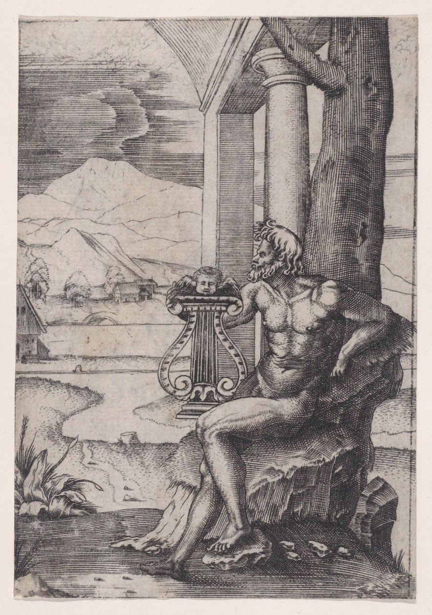 Ember lírával, kb. 1514-36. alkotó: Agostino Veneziano