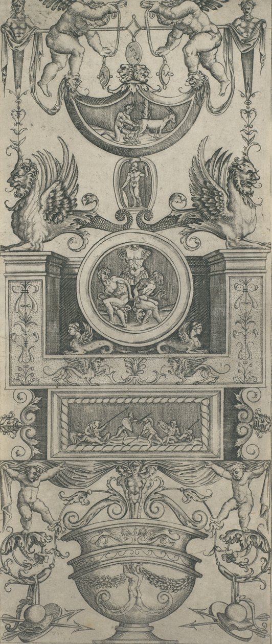 Dísztábla, 1521-ből. alkotó: Agostino Veneziano.
