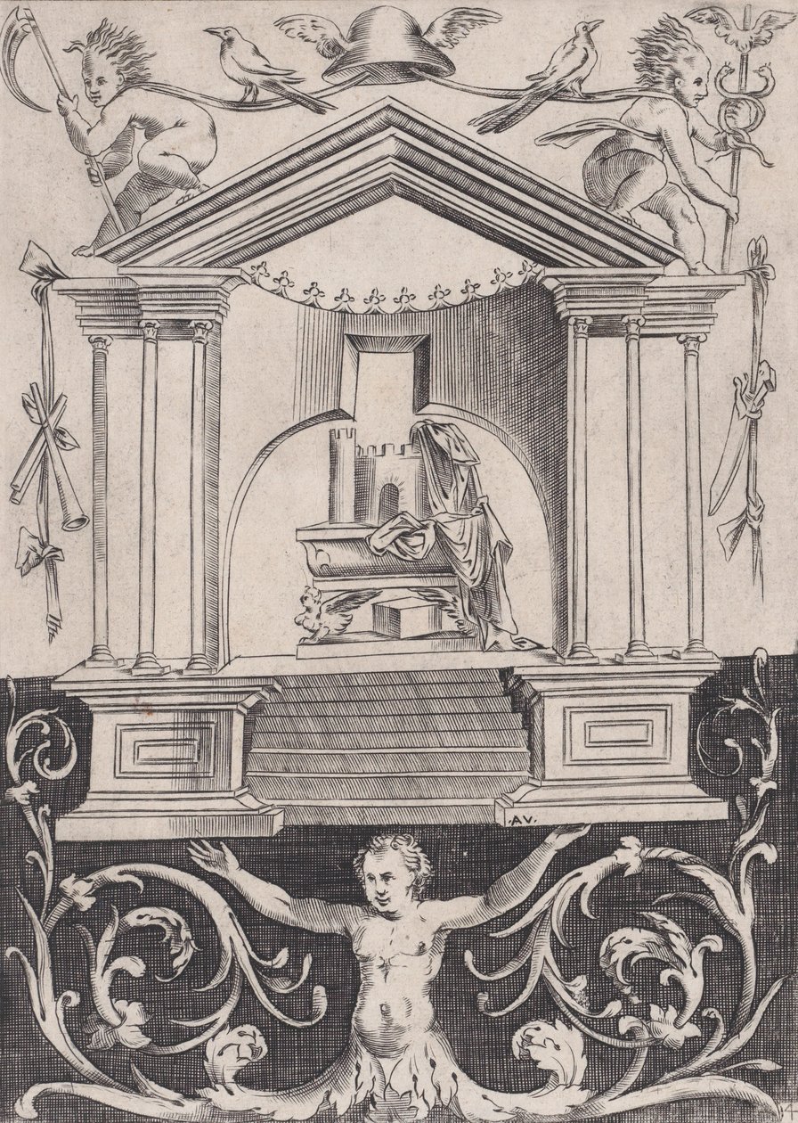 Dísztábla, kb. 1514-36. alkotó: Agostino Veneziano