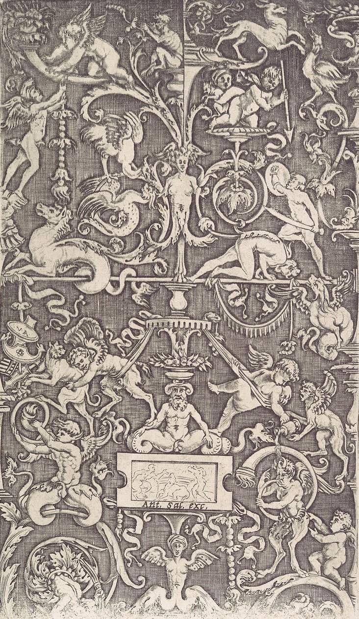 Dísztábla, kb. 1514-36. alkotó: Agostino Veneziano