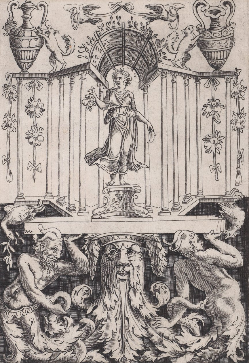 Dísztábla, kb. 1514-36. alkotó: Agostino Veneziano