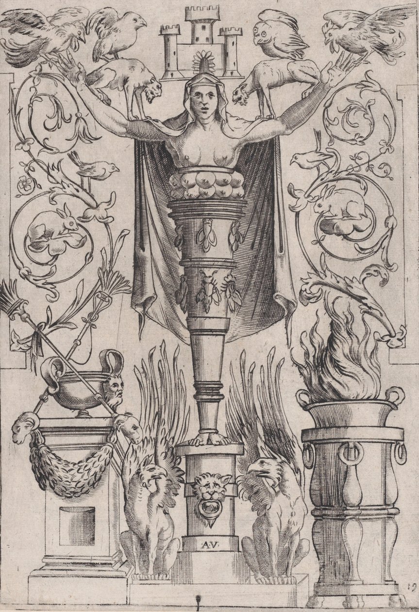 Dísztábla, kb. 1514-36. alkotó: Agostino Veneziano