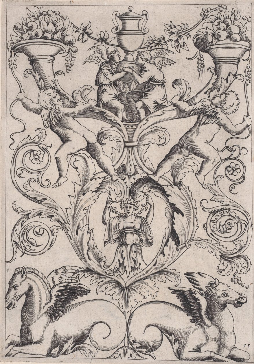 Dísztábla, kb. 1514-36. alkotó: Agostino Veneziano