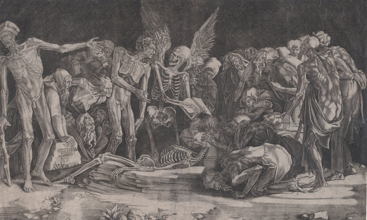 Csontvázak, 1518-ban. alkotó: Agostino Veneziano