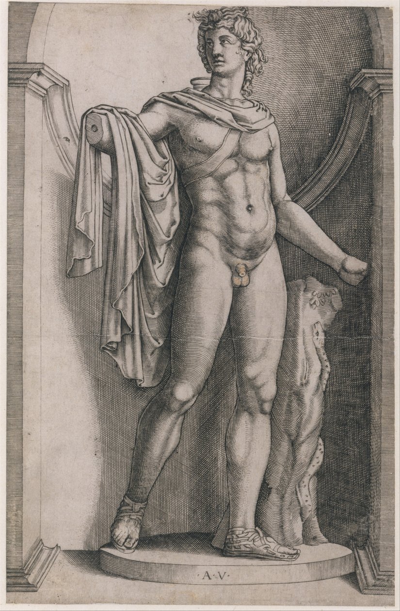 A római nagyszerűség tükre: Apollo Belvedere, kb. 1514-36, kb. 1514-36. alkotó: Agostino Veneziano
