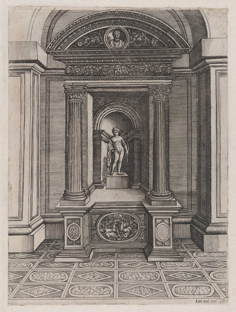 A római nagyszerűség tükre: Erósz oltára, kb. 1514-36, kb. 1514-36. alkotó: Agostino Veneziano.