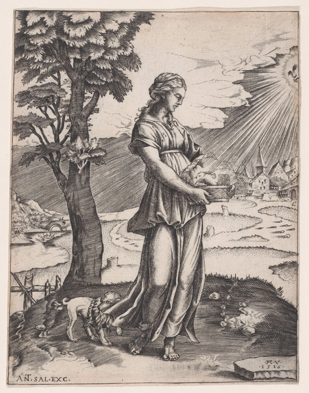 A kumai szibilla, 1516-ban. alkotó: Agostino Veneziano