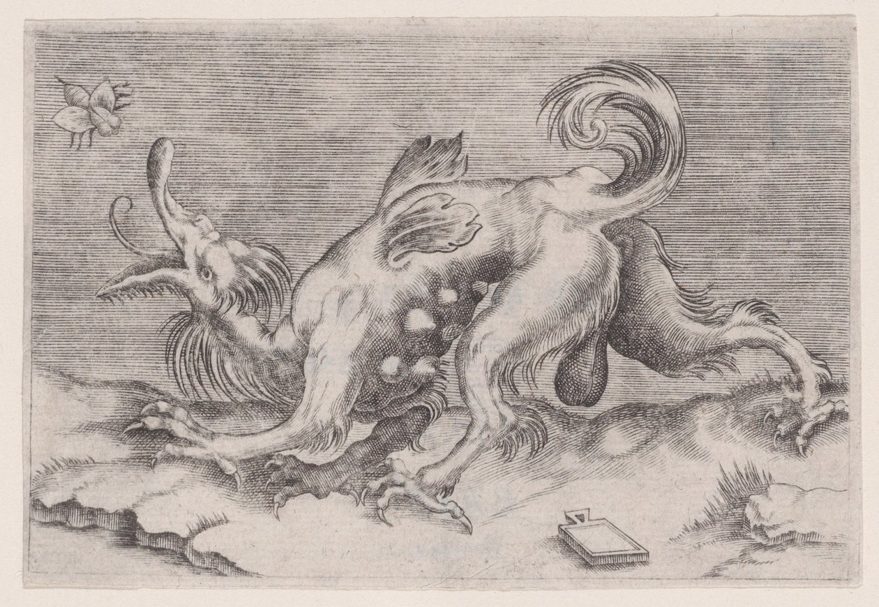 A sárkány és a méhecske, kb. 1514-36. alkotó: Agostino Veneziano