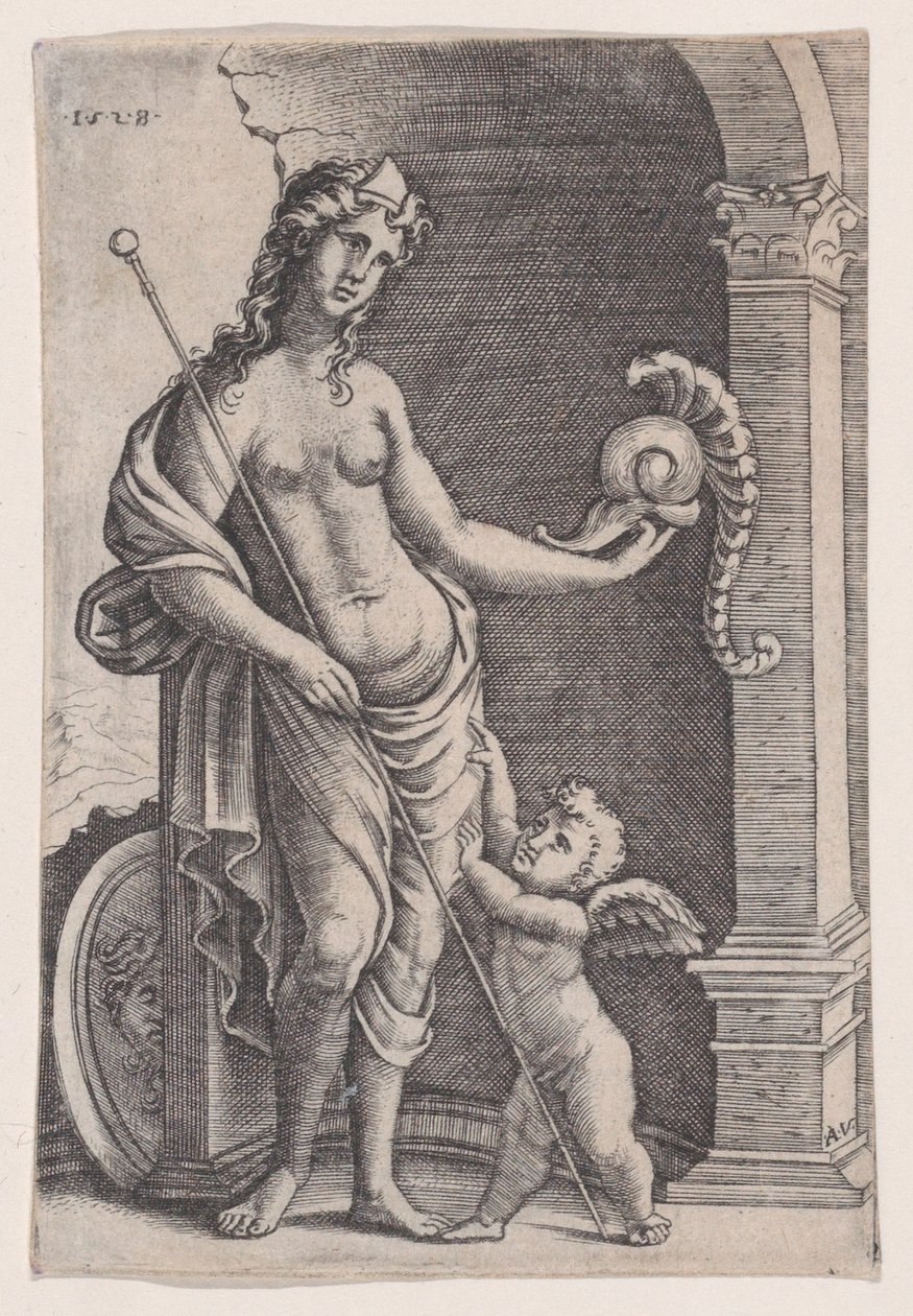 A dicsőség szerelme, 1528-ban. alkotó: Agostino Veneziano