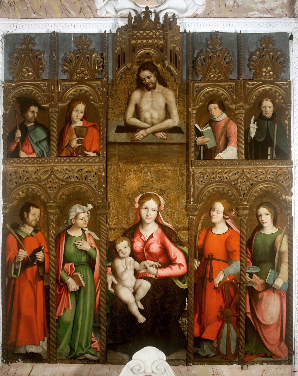 Szűz Mária poliptichon, Madonna szentekkel alkotó: Agostino da Casanova