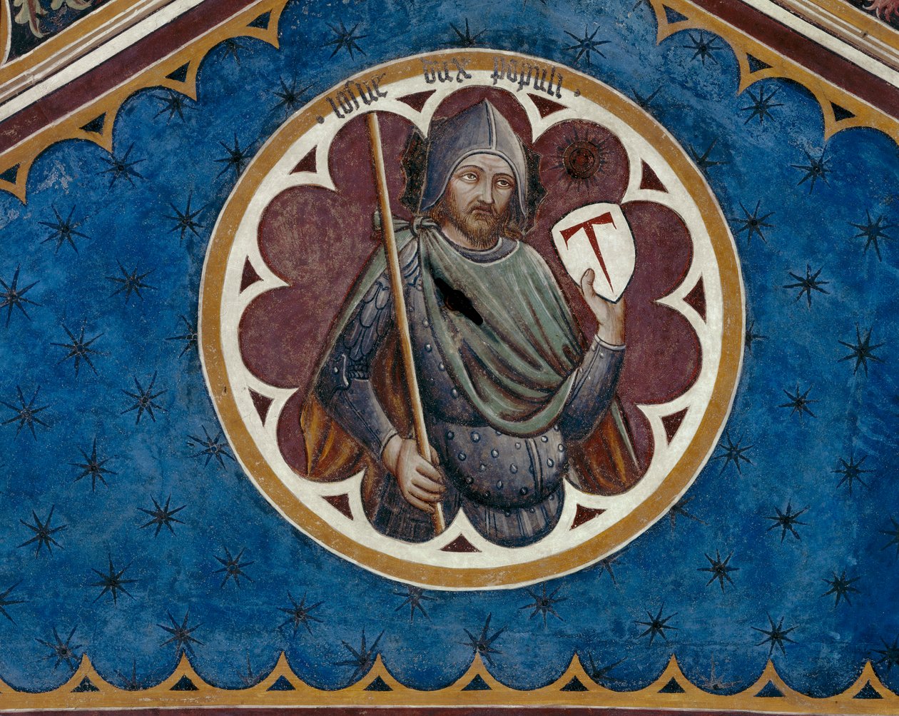 Lotharius, dux populi, a mennyezet negyedik szakaszának részlete (freskó) alkotó: Agostino di Marsiglio