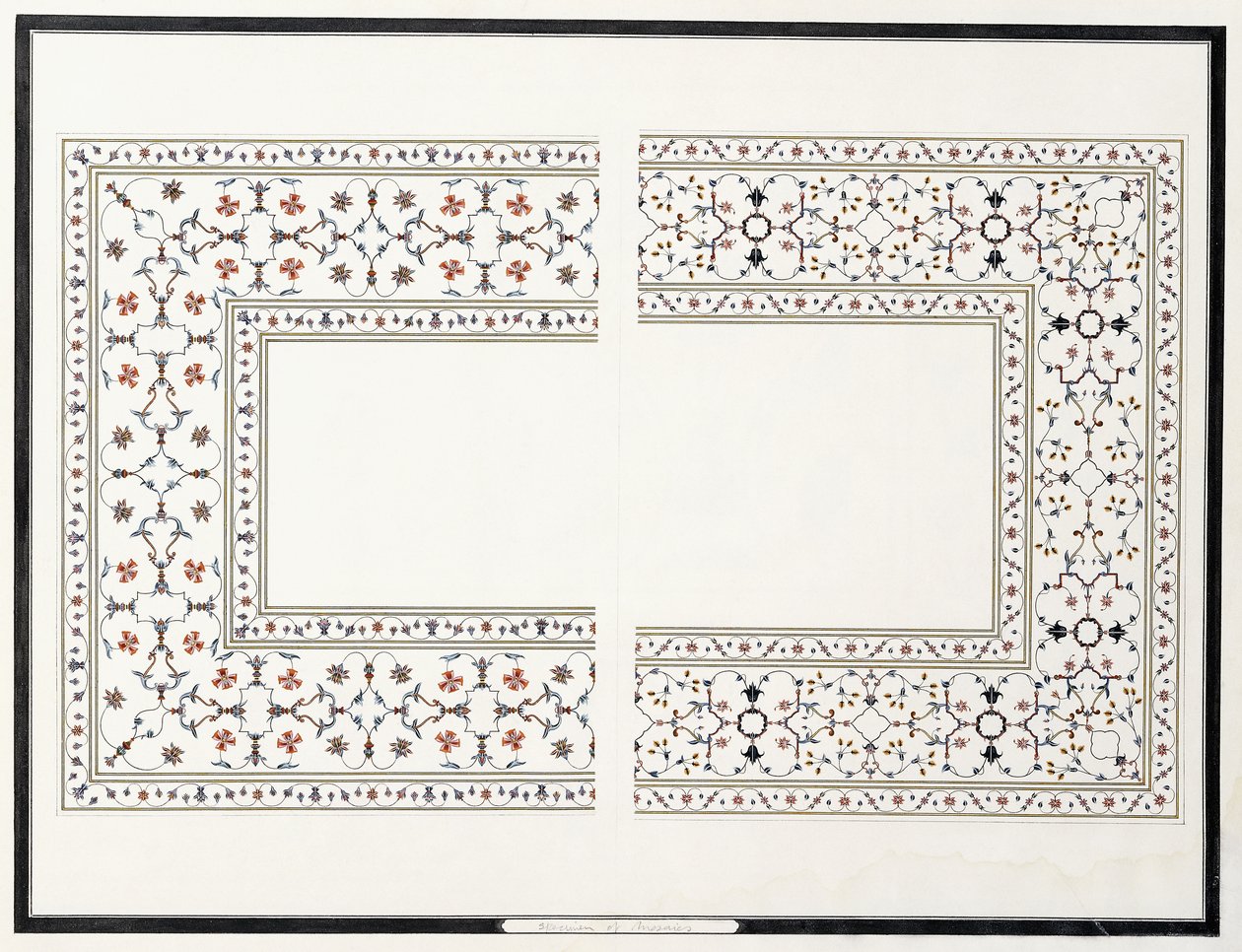 A mozaikok példányai, a császár sírjából, c. 1815 alkotó: Agra School