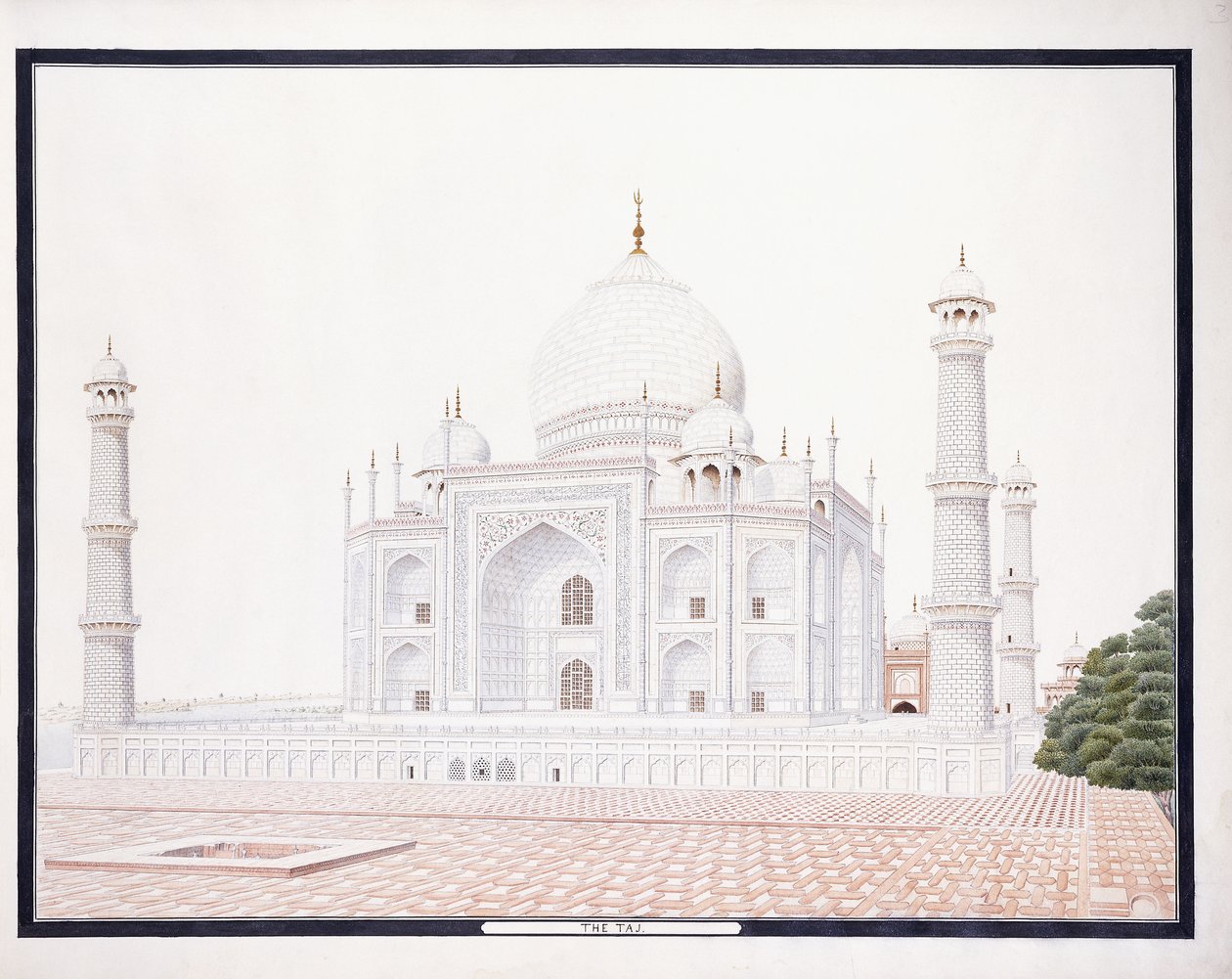 A Taj, c. 1815 (ceruza, toll, szürke tinta, w/c) alkotó: Agra School