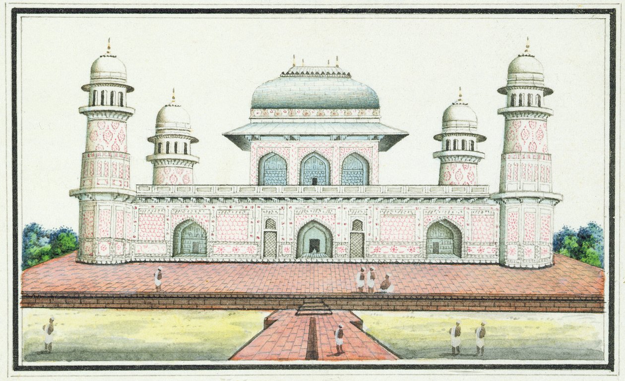 Itimad-Ud-Daula sírja, Agra közelében, 1830-as évek (wc, tinta és ceruza papíron) alkotó: Agra School
