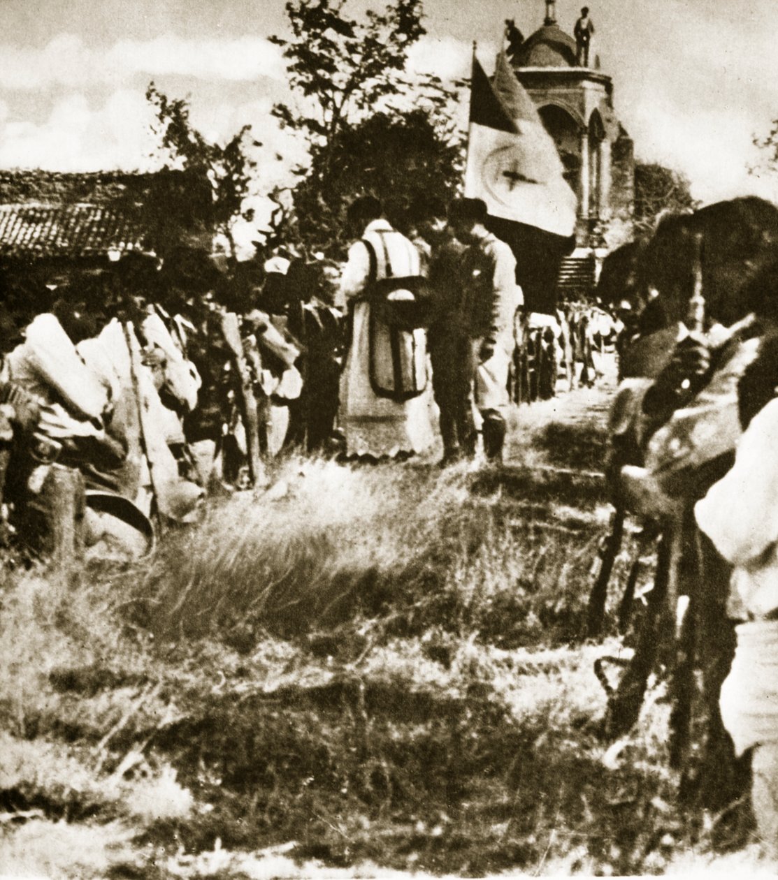 Cristerok egy csoportja titkos áhítatokra gyűlt össze, 1926 körül alkotó: Agustin Victor Casasola