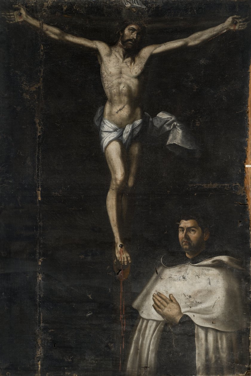 Keresztes Szent Jánossal együtt megfeszítve alkotó: Agustín del Castillo