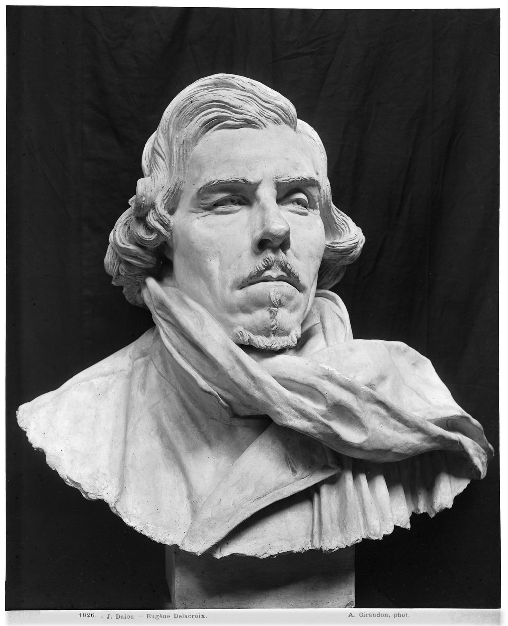 Eugene Delacroix (1798-1863) mellszobra (gipsz) alkotó: Aime Jules Dalou