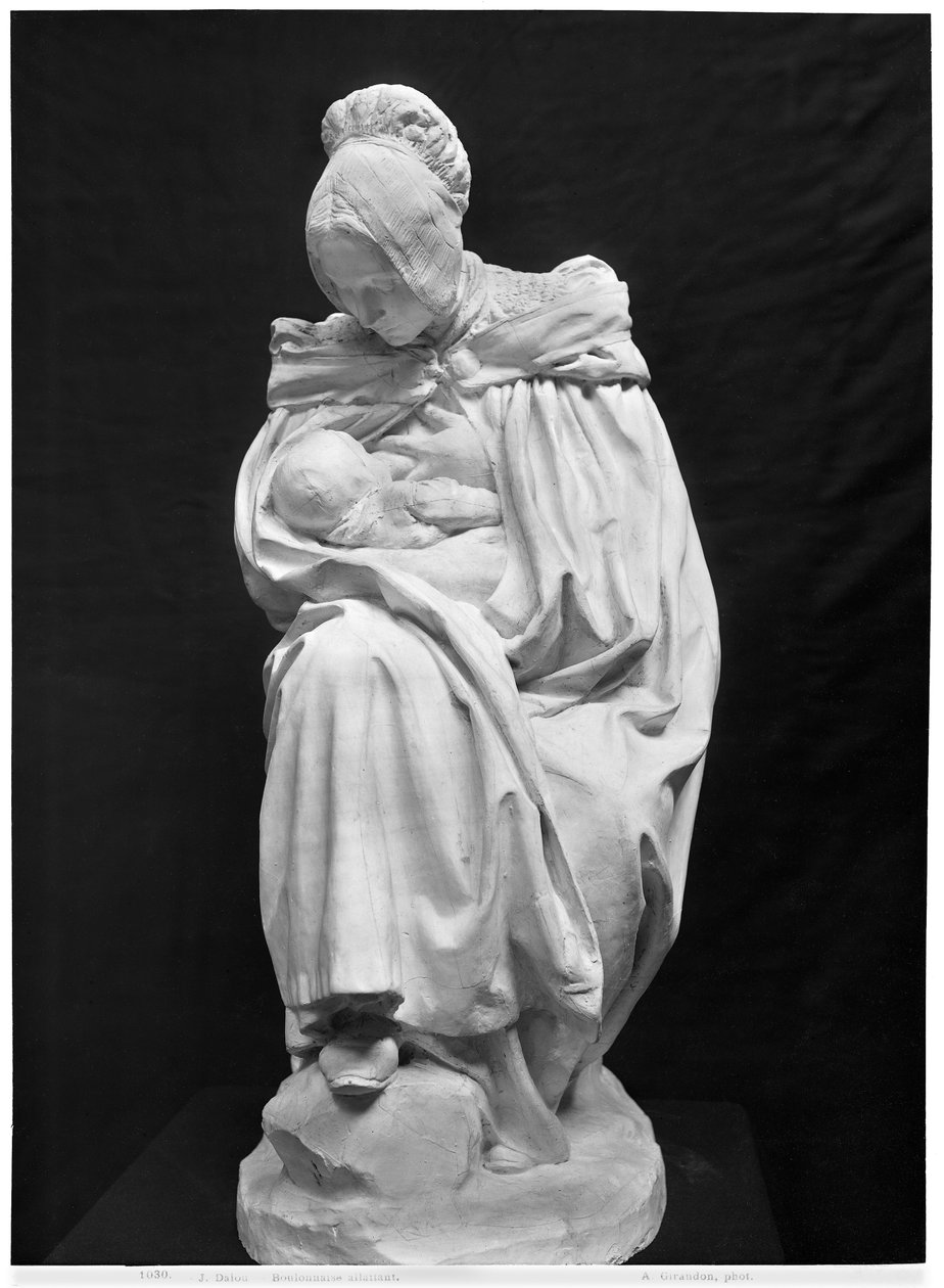Boulonnaise nő eteti gyermekét (gipsz) (lásd még: 217913) (bw fotó) alkotó: Aime Jules Dalou