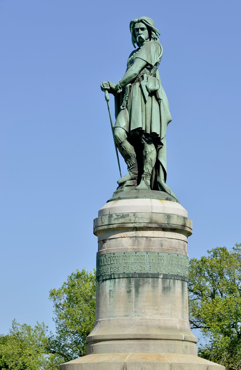 Vercingetorix (Kr. e. 72-46), gall vezető kolosszális szobra - Millet Aime (1819-1891) szobra 6,60 m magas erige 1865-ben a Mont Auxois nyugati részén (7 méter magasan Viollet Le Duc) Alise Sainte Reine 1865 alkotó: Aime Millet