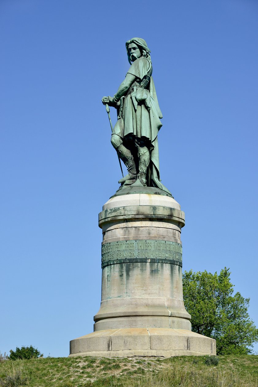 Vercingetorix (Kr. e. 72-46), gall vezető kolosszális szobra - Millet Aime (1819-1891) szobra 6,60 m magas erige 1865-ben a Mont Auxois nyugati részén (7 méter magasan Viollet Le Duc) Alise Sainte Reine 1865 alkotó: Aime Millet