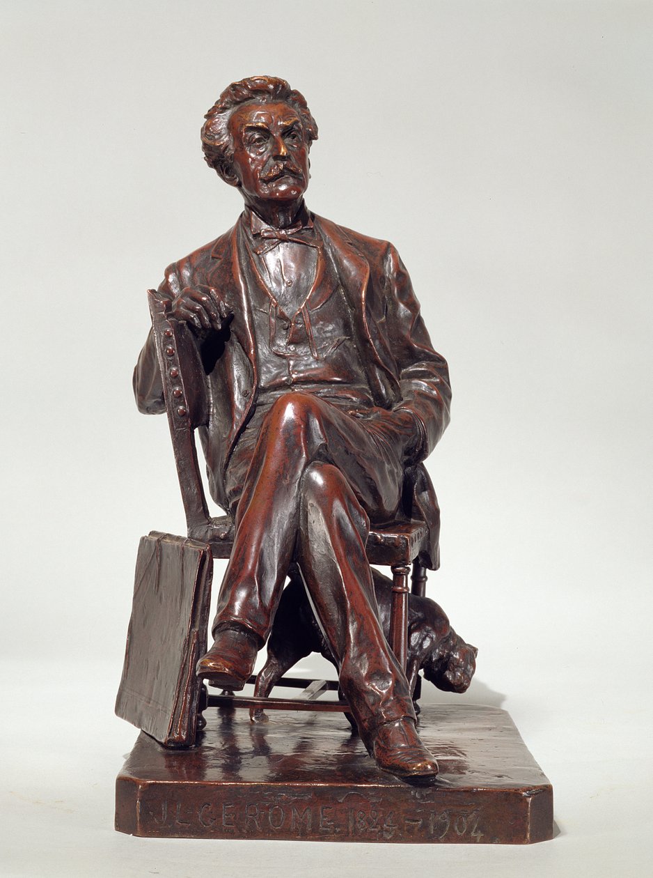 Jean Leon Gerome (1824-1904) ülő portréja, 1904 (bronz) alkotó: Aimé Nicolas Morot