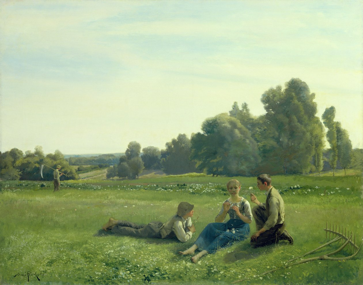 Szénakészítők nyugalomban, 1890 alkotó: Aime Perret