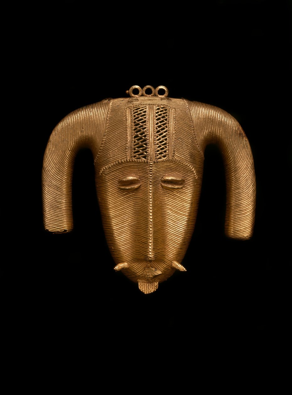 Rams Head Pendant, Elefántcsontpart, 1935 körül (aranyöntött) alkotó: Akan School