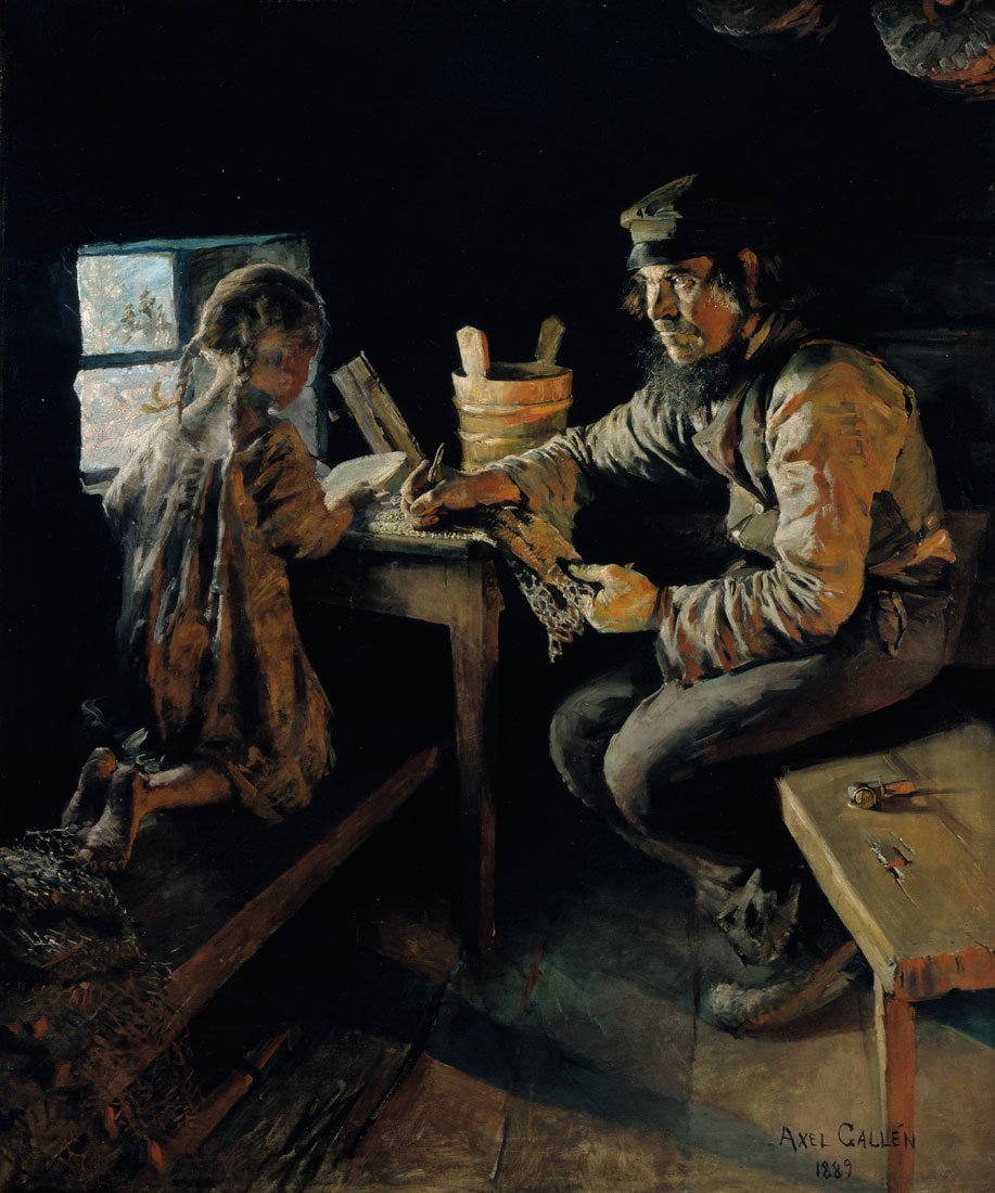 Ensi opetusnEnglish: First LessonnSvenska: First Teacher alkotó: Akseli Gallen-Kallela