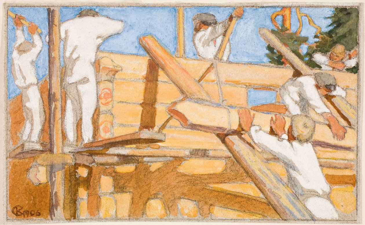 A vastag rönkökből épült ház alkotó: Akseli Gallen-Kallela