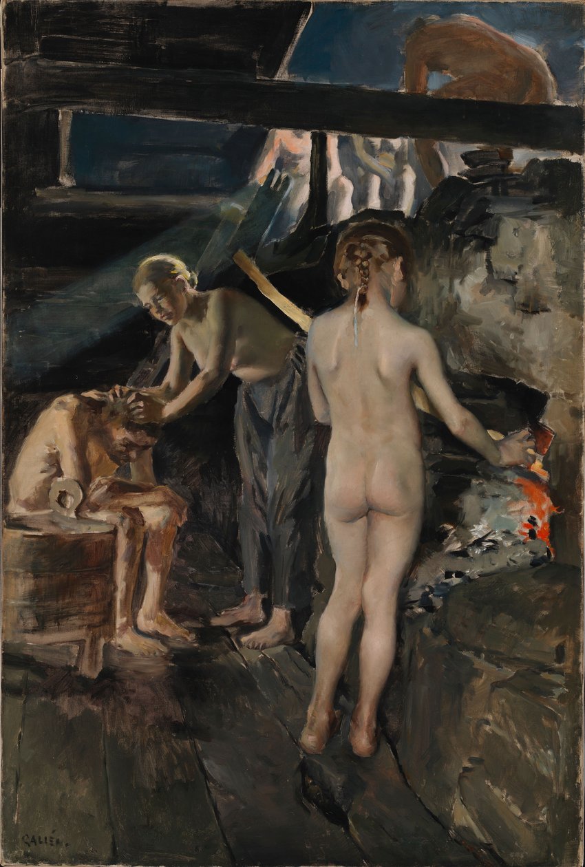 A szaunában alkotó: Akseli Gallen-Kallela