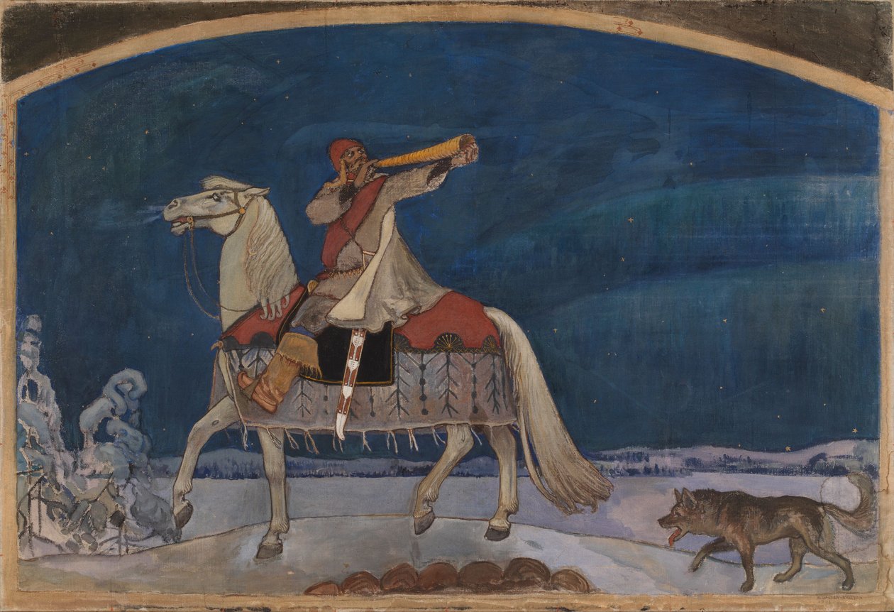 Kullervo csatába indul alkotó: Akseli Gallen-Kallela