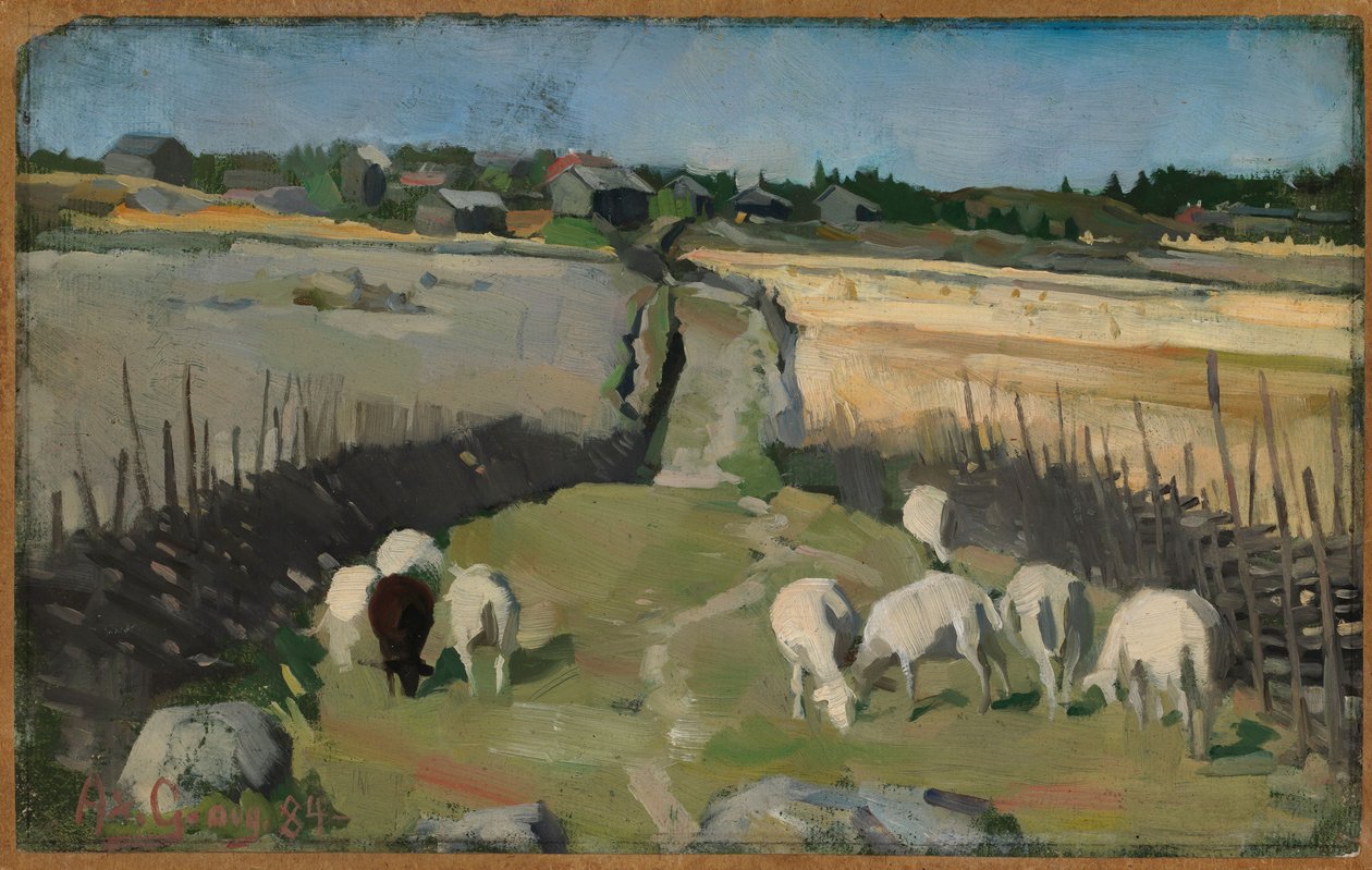 Tájkép juhokkal alkotó: Akseli Gallen-Kallela