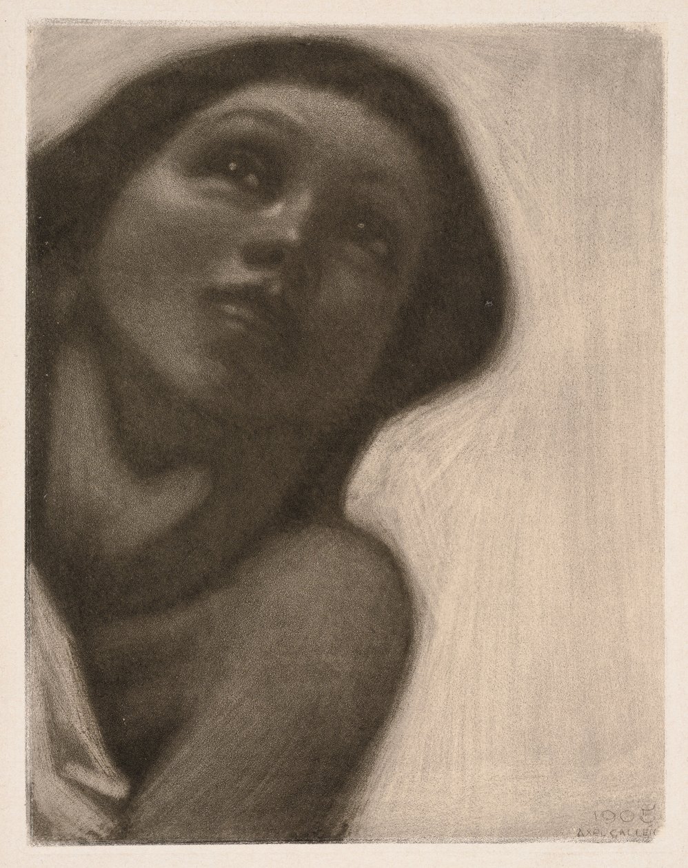 Mezzotinto (téma a Jusélius-mauzóleum „Tavasz” című freskójáról) alkotó: Akseli Gallen-Kallela
