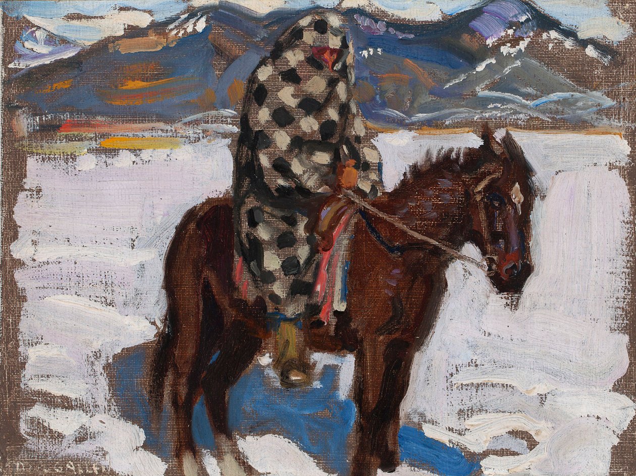 Hóban lovagló amerikai őslakos alkotó: Akseli Gallen-Kallela