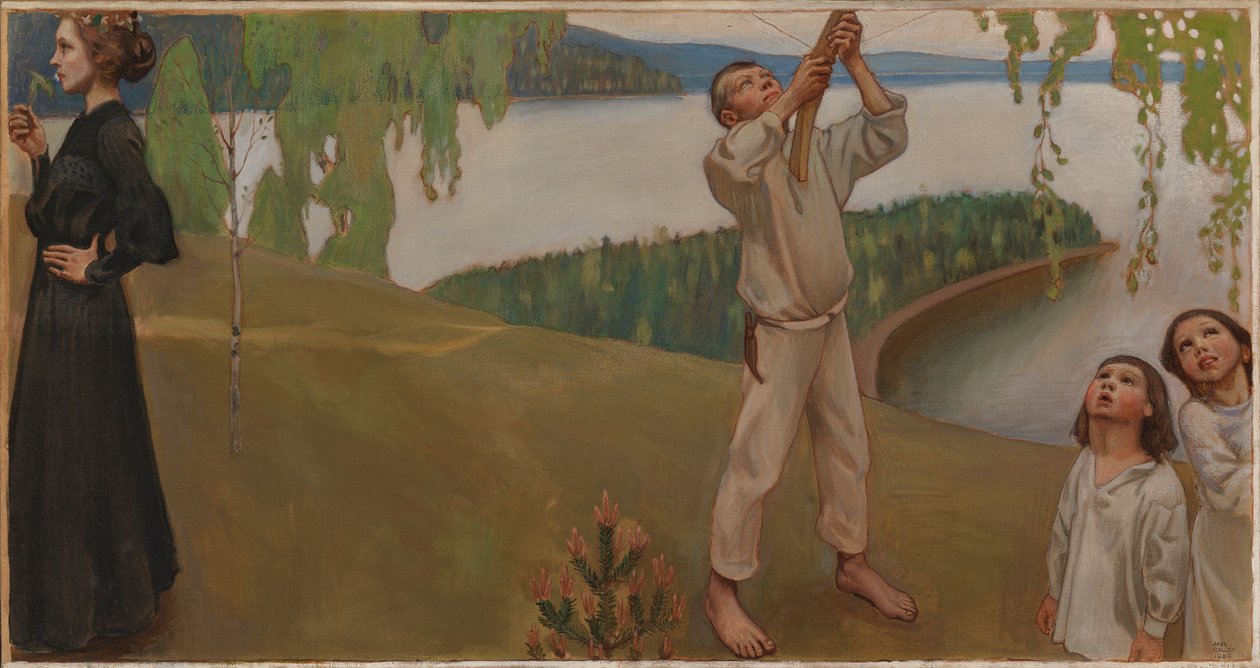 Tavasz, vázlat a Jusélius-mauzóleum freskóihoz alkotó: Akseli Gallen-Kallela