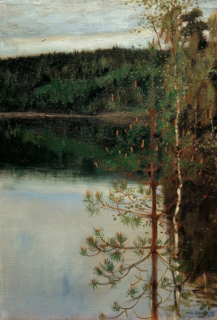 Kilátás egy tóra alkotó: Akseli Valdemar Gallen Kallela