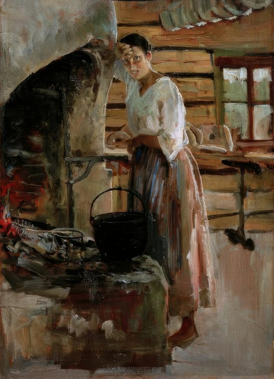 A felesége vendát főz alkotó: Akseli Valdemar Gallen Kallela