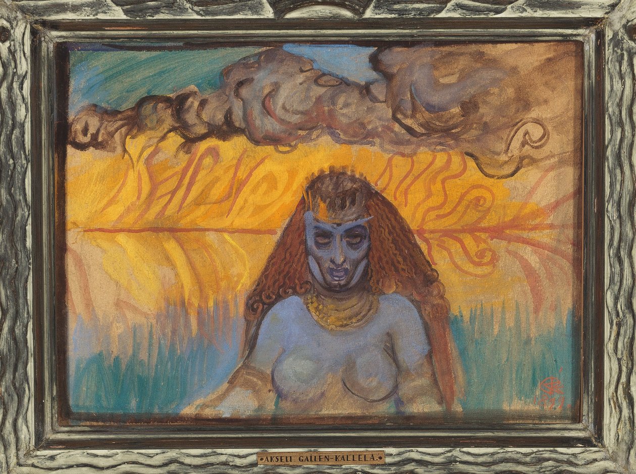 La femme babylonienne – A babiloni nő – Akseli Gallen-Kallela (1865-1931). Gouache kartonon alkotó: Akseli Valdemar Gallen Kallela