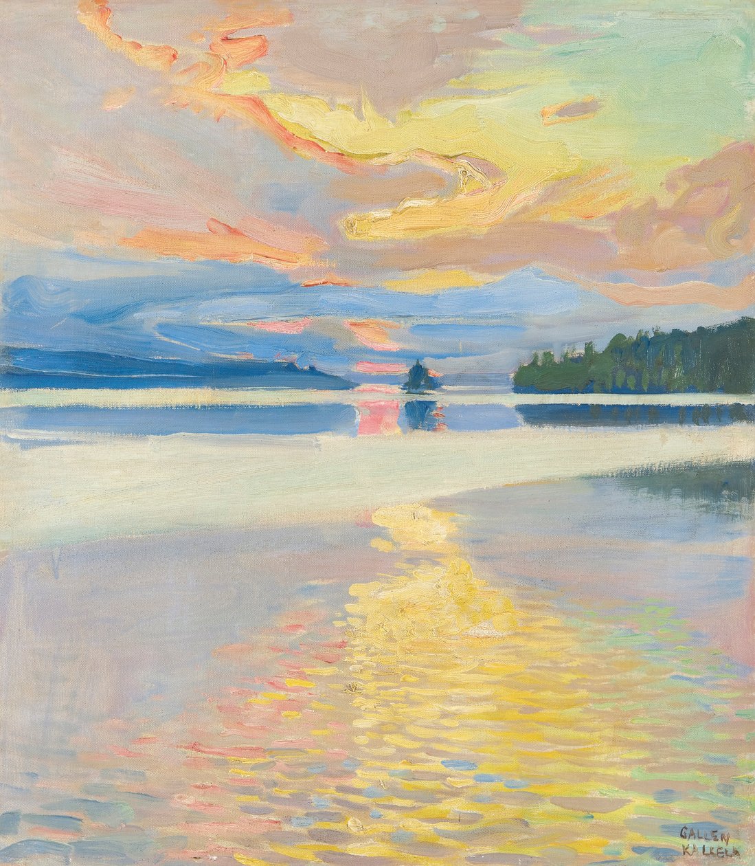 Naplemente a Ruovesi-tó felett, kb. 1915 (olaj, vászon) alkotó: Akseli Valdemar Gallen Kallela
