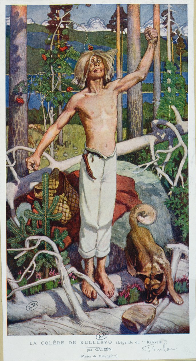 Kallervo haragja, a "Kalevala"-ból, Elias Lonnrot (1802-84) szerkesztette és összeállította Finnországban, 1908 alkotó: Akseli Valdemar Gallen Kallela